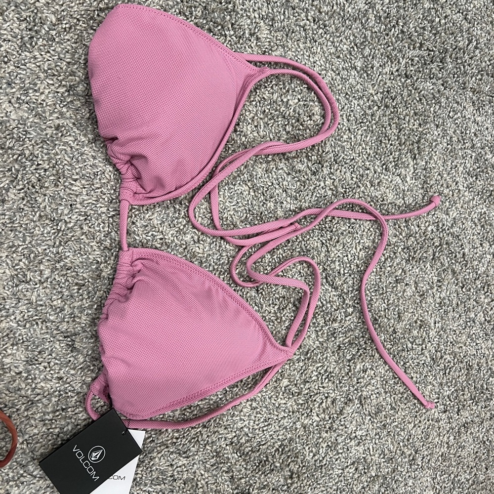 Volcom Women's Pink Triangle Bikini Top